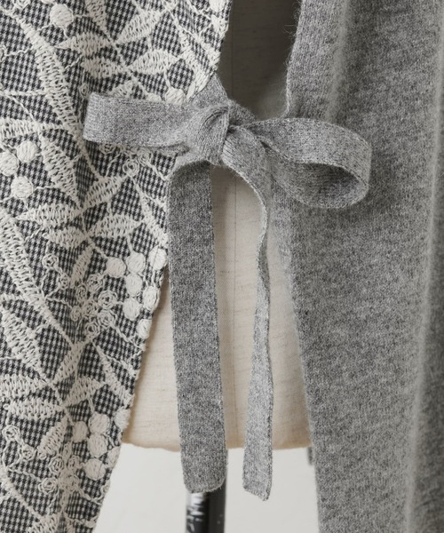 BEARDSLEY（ビアズリー）の「刺繍バギーパンツとセットアップでのコーディネートもおすすめ フロント刺繍ベスト（ベスト・レディース・アイボリー/ダークグレー・FREE）」の12枚目の写真