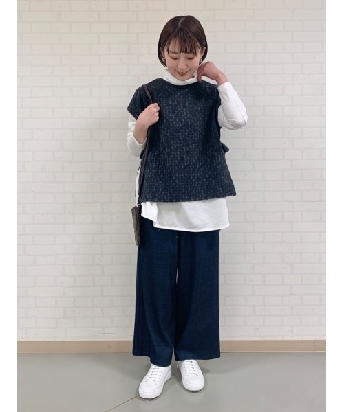 BEARDSLEY（ビアズリー）の「刺繍バギーパンツとセットアップでのコーディネートもおすすめ フロント刺繍ベスト（ベスト・レディース・アイボリー/ダークグレー・FREE）」の17枚目の写真