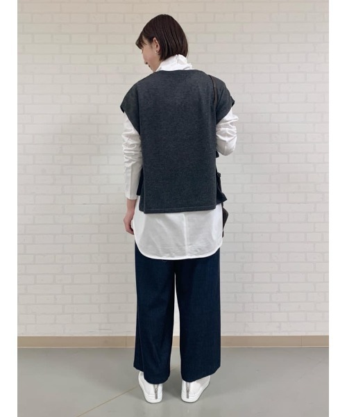 BEARDSLEY（ビアズリー）の「刺繍バギーパンツとセットアップでのコーディネートもおすすめ フロント刺繍ベスト（ベスト・レディース・アイボリー/ダークグレー・FREE）」の19枚目の写真