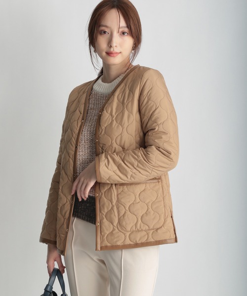 Andemiu（アンデミュウ）の「キルティングライナーブルゾン237197（ダウンジャケット/コート・レディース・ブラック/ベージュ・SMALL/MEDIUM）」の20枚目の写真