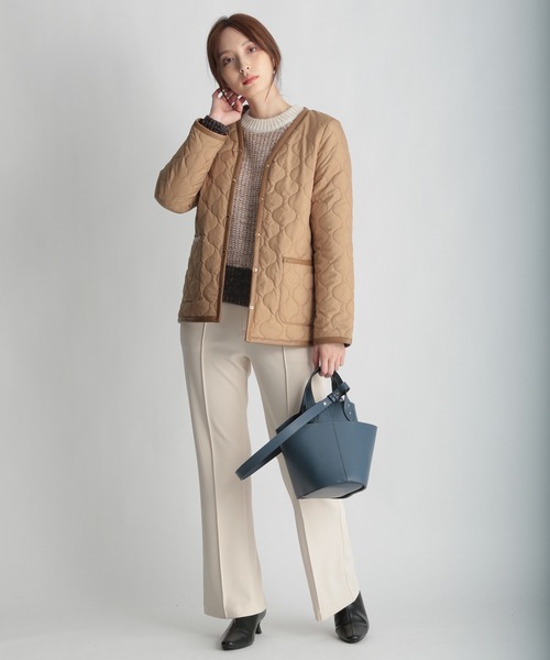 Andemiu（アンデミュウ）の「キルティングライナーブルゾン237197（ダウンジャケット/コート・レディース・ブラック/ベージュ・SMALL/MEDIUM）」の17枚目の写真