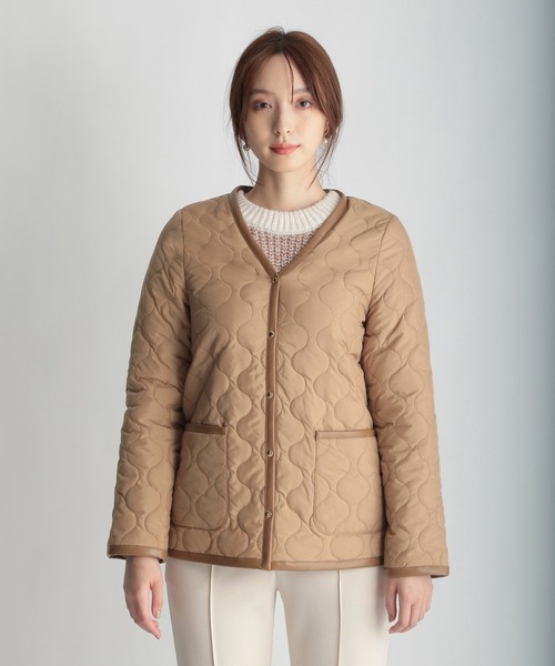 Andemiu（アンデミュウ）の「キルティングライナーブルゾン237197（ダウンジャケット/コート・レディース・ブラック/ベージュ・SMALL/MEDIUM）」の10枚目の写真