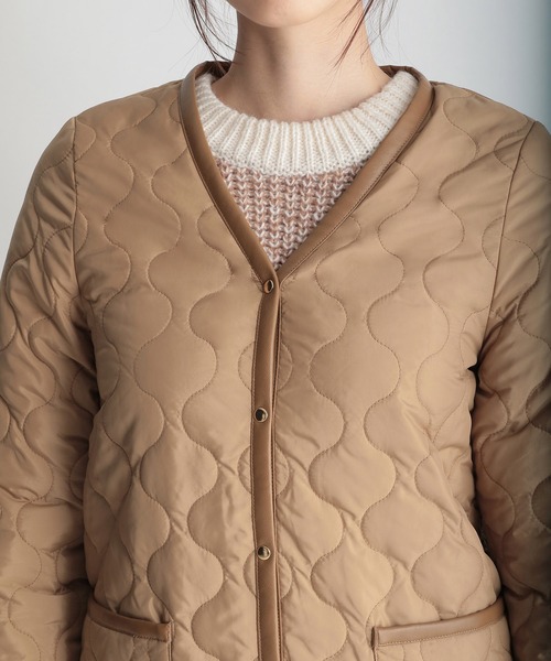 Andemiu（アンデミュウ）の「キルティングライナーブルゾン237197（ダウンジャケット/コート・レディース・ブラック/ベージュ・SMALL/MEDIUM）」の21枚目の写真