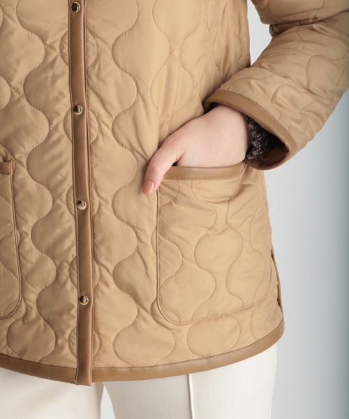 Andemiu（アンデミュウ）の「キルティングライナーブルゾン237197（ダウンジャケット/コート・レディース・ブラック/ベージュ・SMALL/MEDIUM）」の15枚目の写真