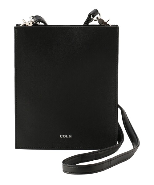 coen（コーエン）の「【WEB限定】レザーライクミニスクエアショルダーバッグ（ショルダーバッグ・メンズ・ブラック・FREE）」の2枚目の写真