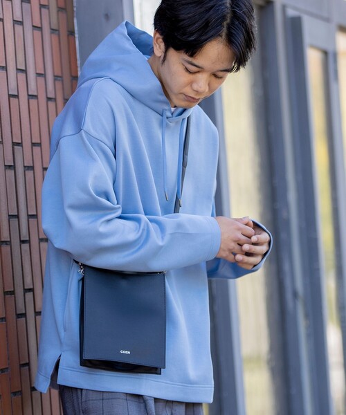 coen（コーエン）の「【WEB限定】レザーライクミニスクエアショルダーバッグ（ショルダーバッグ・メンズ・ブラック・FREE）」の3枚目の写真