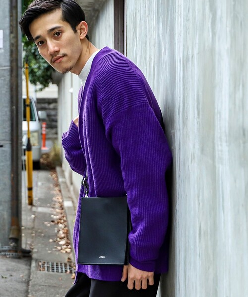 coen（コーエン）の「【WEB限定】レザーライクミニスクエアショルダーバッグ（ショルダーバッグ・メンズ・ブラック・FREE）」の7枚目の写真