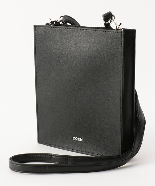 coen（コーエン）の「【WEB限定】レザーライクミニスクエアショルダーバッグ（ショルダーバッグ・メンズ・ブラック・FREE）」の10枚目の写真
