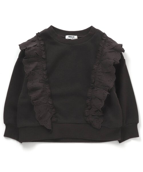 BREEZE（ブリーズ）の「あったかフリルトレーナー_裏起毛（スウェット・キッズ・ミント/チャコール/オレンジ・120/100/150/110/140/90/130）」の2枚目の写真