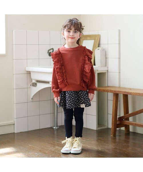 BREEZE（ブリーズ）の「あったかフリルトレーナー_裏起毛（スウェット・キッズ・ミント/チャコール/オレンジ・120/100/150/110/140/90/130）」の19枚目の写真