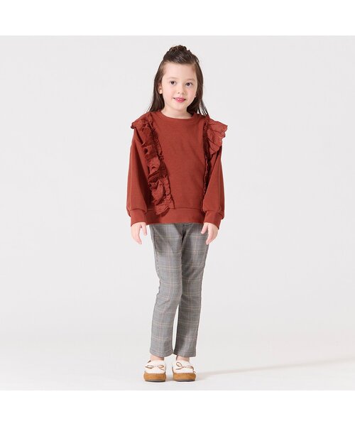 BREEZE（ブリーズ）の「あったかフリルトレーナー_裏起毛（スウェット・キッズ・ミント/チャコール/オレンジ・120/100/150/110/140/90/130）」の17枚目の写真