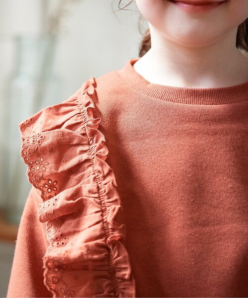 BREEZE（ブリーズ）の「あったかフリルトレーナー_裏起毛（スウェット・キッズ・ミント/チャコール/オレンジ・120/100/150/110/140/90/130）」の14枚目の写真