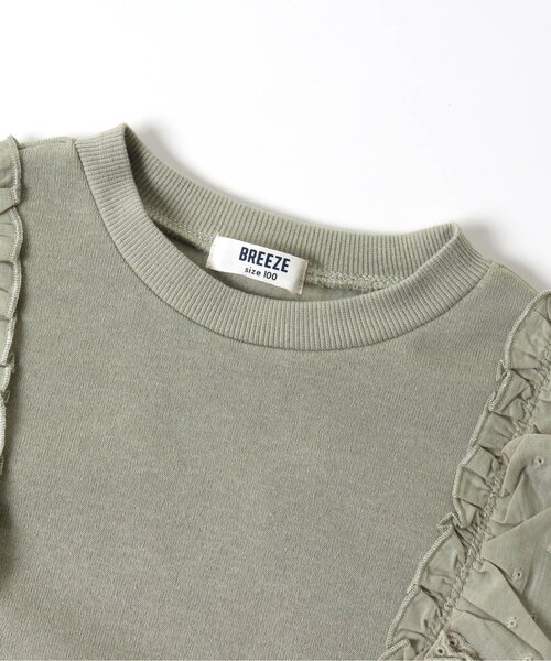 BREEZE（ブリーズ）の「あったかフリルトレーナー_裏起毛（スウェット・キッズ・ミント/チャコール/オレンジ・120/100/150/110/140/90/130）」の10枚目の写真