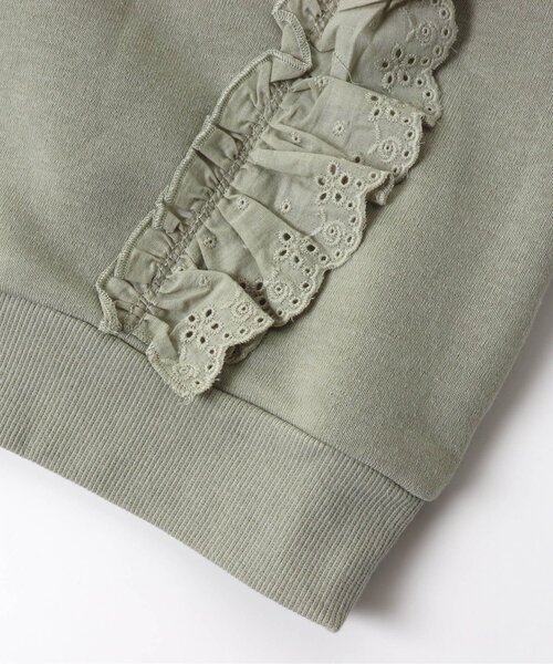 BREEZE（ブリーズ）の「あったかフリルトレーナー_裏起毛（スウェット・キッズ・ミント/チャコール/オレンジ・120/100/150/110/140/90/130）」の6枚目の写真