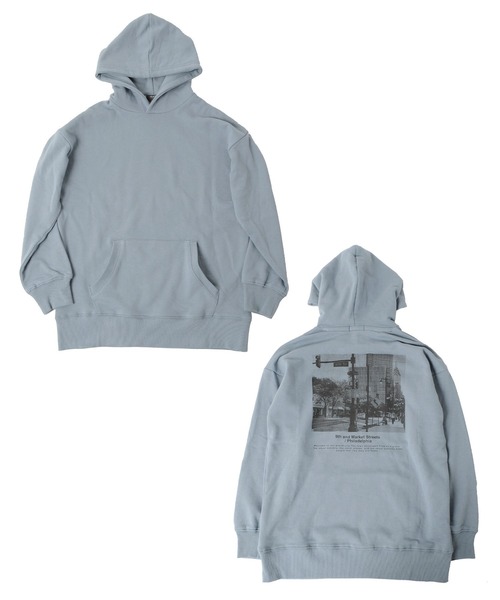 GLAZOS（グラソス）の「裏毛・ドロップショルダーアソートプリントパーカー（パーカー・キッズ・ブラック/ネイビー/ライトグリーン/グレー/サックスブルー/ベージュ・150cm/130cm/140cm/160cm/170cm）」の7枚目の写真