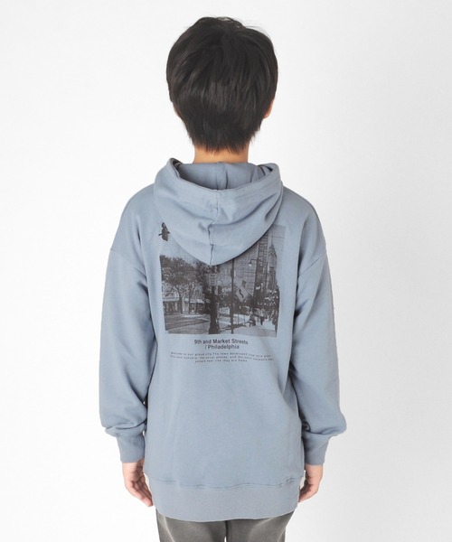 GLAZOS（グラソス）の「裏毛・ドロップショルダーアソートプリントパーカー（パーカー・キッズ・ブラック/ネイビー/ライトグリーン/グレー/サックスブルー/ベージュ・150cm/130cm/140cm/160cm/170cm）」の14枚目の写真