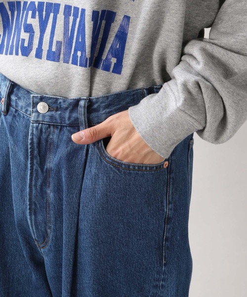 RAGEBLUE（レイジブルー）の「タックバルーン/デニムワイドパンツ/229429（デニムパンツ・メンズ・ブラック/ネイビー/ブルー・MEDIUM/LARGE）」の5枚目の写真