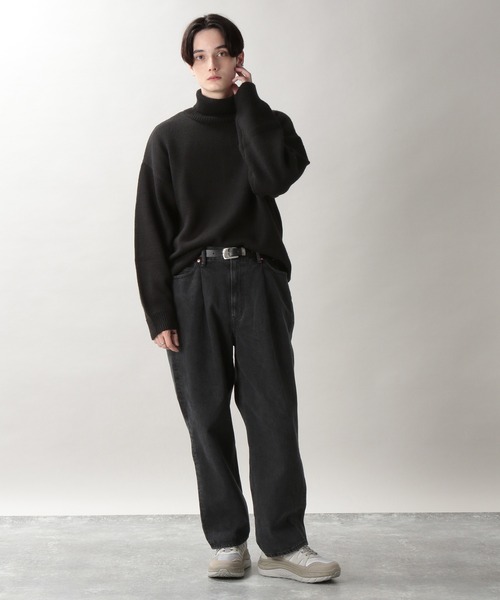 RAGEBLUE（レイジブルー）の「タックバルーン/デニムワイドパンツ/229429（デニムパンツ・メンズ・ブラック/ネイビー/ブルー・MEDIUM/LARGE）」の19枚目の写真