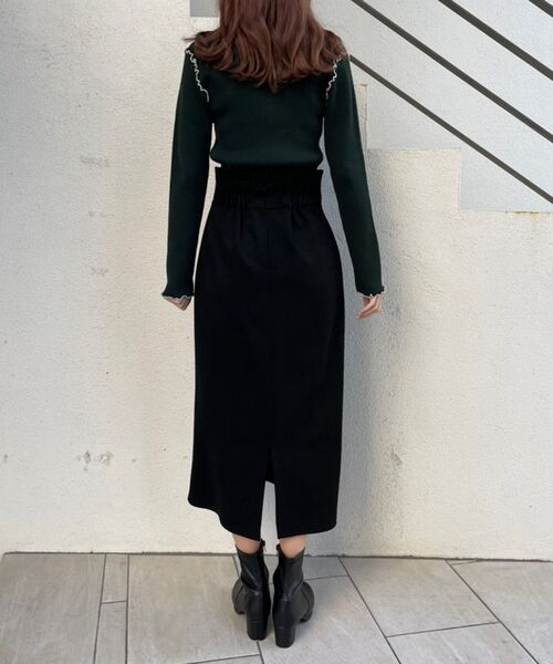 MAJESTIC LEGON（マジェスティックレゴン）の「バイカラー2wayボウタイニット（ニット/セーター・レディース・ブラック/アイボリー/ボルドー/グリーン/ブラウン・MEDIUM）」の12枚目の写真