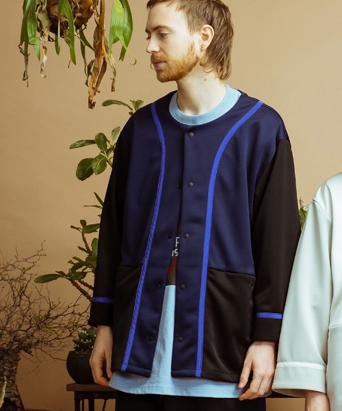 masterkey(マスターキー)の「mj8324-BABE RUTH-J ジャケット(ノーカラージャケット・メンズ・ブラック/ホワイト系その他・1/2)」の2枚目の写真