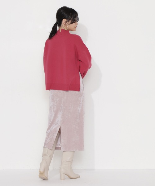 NATURAL BEAUTY BASIC（ナチュラルビューティーベーシック）の「ダブルジャガードプルオーバー（ニット/セーター・レディース・ピンク/ブラウン/ライトグリーン・MEDIUM）」の4枚目の写真