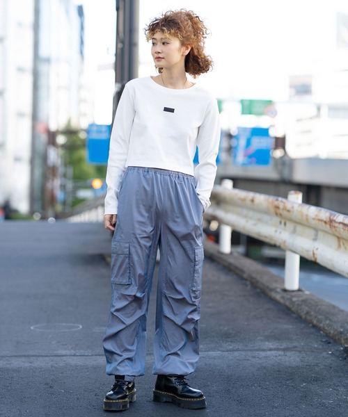 X-girl（エックスガール）の「COMPACT L/S TOP（Tシャツ/カットソー・レディース・ブラック/ホワイト・S/M）」の7枚目の写真