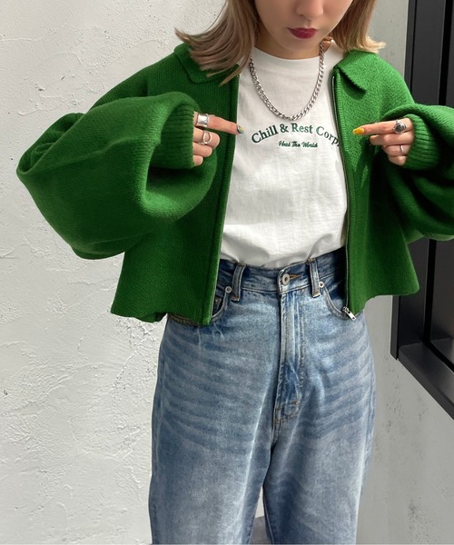 apres jour mignon（アプレジュールミニョン）の「アソートジップカーディガン【ZOZOTOWN限定アイテム】（カーディガン/ボレロ・レディース・ブラック/ダークグリーン/アイボリー/ブラック系その他/グリーン系その他・X-LARGE/フリー）」の16枚目の写真