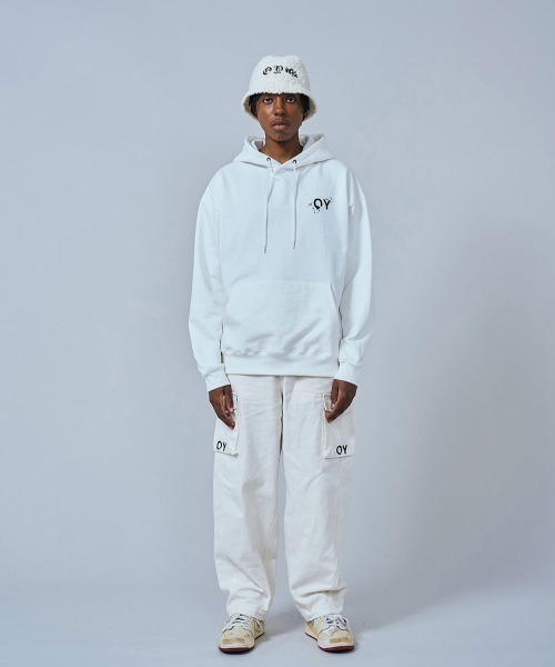 OY（オーワイ）の「『OY/オーワイ』PAINT LOGO HOODIE/ペイントロゴフーディー プルオーバーパーカー（パーカー・メンズ・ホワイト/ブラック/グリーン・FREE）」の9枚目の写真
