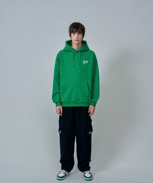 OY（オーワイ）の「『OY/オーワイ』PAINT LOGO HOODIE/ペイントロゴフーディー プルオーバーパーカー（パーカー・メンズ・ホワイト/ブラック/グリーン・FREE）」の14枚目の写真