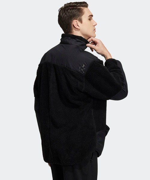 adidas フリースジャケット M 黒 adidas Originals アディダス ジャケット メンズ ビッグ トレフォイル