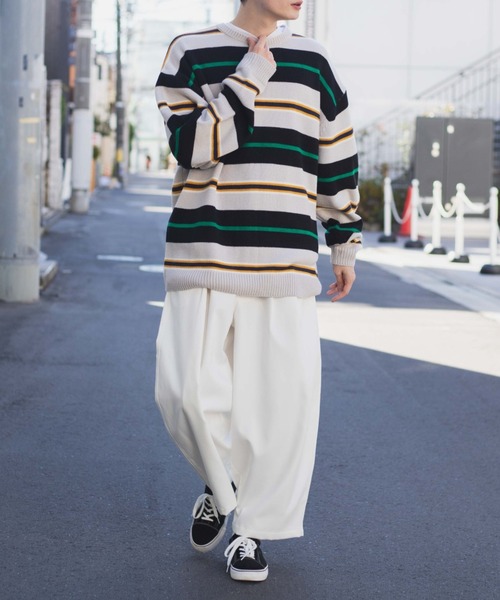 WEGO（ウィゴー）の「WEGO/マルチボーダーBIGプルオーバー（ニット/セーター・メンズ・その他1/その他2・FREE）」の3枚目の写真