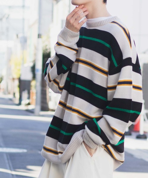 WEGO（ウィゴー）の「WEGO/マルチボーダーBIGプルオーバー（ニット/セーター・メンズ・その他1/その他2・FREE）」の5枚目の写真