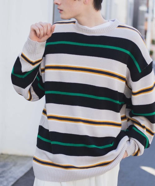 WEGO（ウィゴー）の「WEGO/マルチボーダーBIGプルオーバー（ニット/セーター・メンズ・その他1/その他2・FREE）」の7枚目の写真