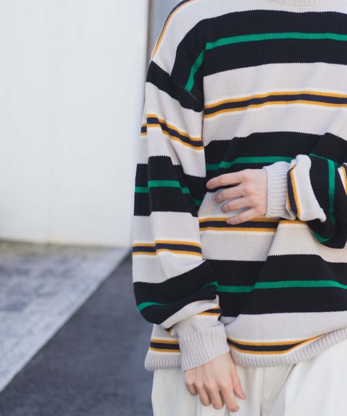 WEGO（ウィゴー）の「WEGO/マルチボーダーBIGプルオーバー（ニット/セーター・メンズ・その他1/その他2・FREE）」の8枚目の写真