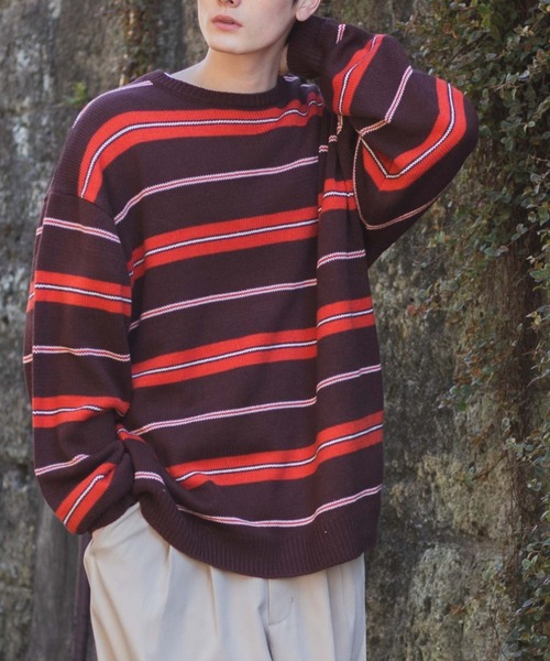 WEGO（ウィゴー）の「WEGO/マルチボーダーBIGプルオーバー（ニット/セーター・メンズ・その他1/その他2・FREE）」の11枚目の写真