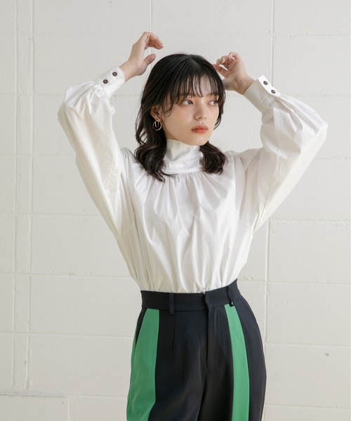 Eimee Law(エイミーロウ)の「ビックリボンボリュームタイBL(シャツ/ブラウス・レディース・ブラック/オフホワイト・38)」の16枚目の写真