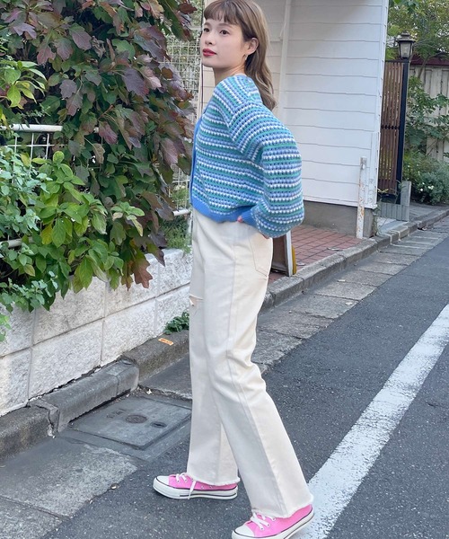 w closet（ダブルクローゼット）の「7Gマルチボーダーカーディガン