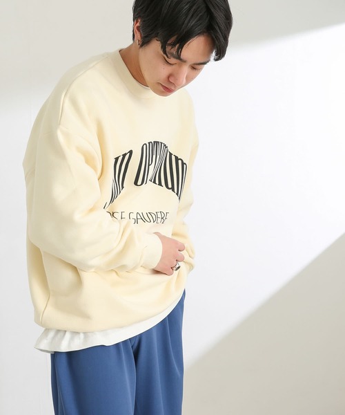 SENSE OF PLACE by URBAN RESEARCH(センスオブプレイスバイアーバンリサーチ)の「『ユニセックス』カレッジグラフィックスウェットシャツ(スウェット・メンズ・アイボリー/ピンク/ブラック/ライトブルー・LARGE/X-LARGE/MEDIUM)」の7枚目の写真