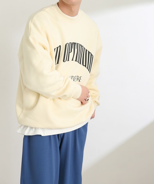 SENSE OF PLACE by URBAN RESEARCH(センスオブプレイスバイアーバンリサーチ)の「『ユニセックス』カレッジグラフィックスウェットシャツ(スウェット・メンズ・アイボリー/ピンク/ブラック/ライトブルー・LARGE/X-LARGE/MEDIUM)」の8枚目の写真