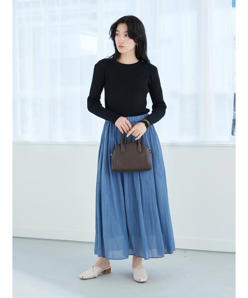 earth music&ecology（アースミュージックアンドエコロジー）の「クルーネックリブニットプルオーバー（Tシャツ/カットソー・レディース・ブラック/オフホワイト/ライトグリーン/モカ・S/M）」の17枚目の写真