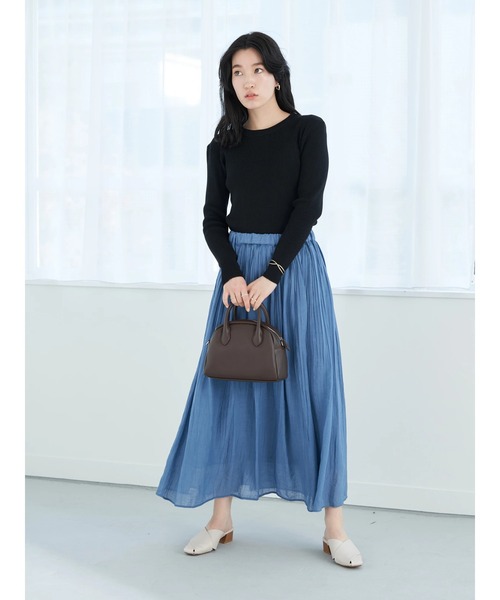 earth music&ecology（アースミュージックアンドエコロジー）の「クルーネックリブニットプルオーバー（Tシャツ/カットソー・レディース・ブラック/オフホワイト/ライトグリーン/モカ・S/M）」の18枚目の写真