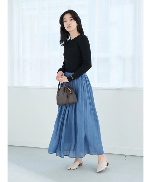 earth music&ecology（アースミュージックアンドエコロジー）の「クルーネックリブニットプルオーバー（Tシャツ/カットソー・レディース・ブラック/オフホワイト/ライトグリーン/モカ・S/M）」の19枚目の写真