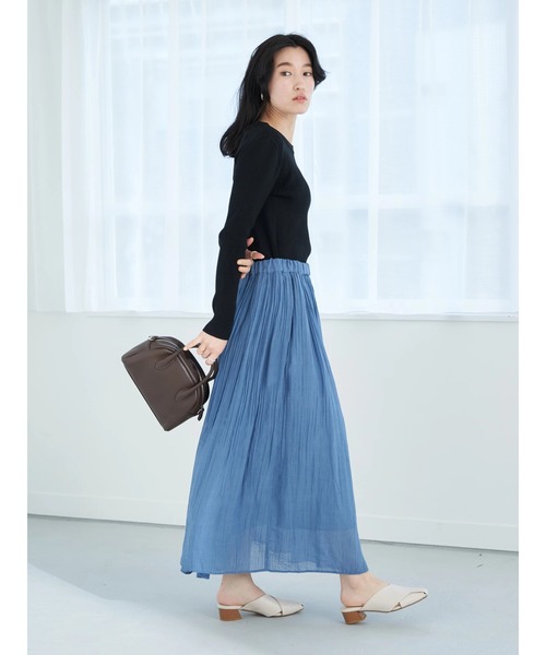 earth music&ecology（アースミュージックアンドエコロジー）の「クルーネックリブニットプルオーバー（Tシャツ/カットソー・レディース・ブラック/オフホワイト/ライトグリーン/モカ・S/M）」の20枚目の写真