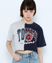 tommy jeans | クロップドカレッジスプライシングTシャツ(Tシャツ/カットソー)