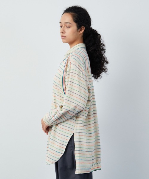 FRAPBOIS（フラボア）の「クラフトボーダー シャツ（シャツ/ブラウス・レディース・マルチ・1/2）」の5枚目の写真