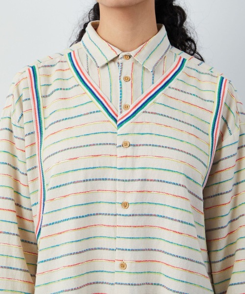 FRAPBOIS（フラボア）の「クラフトボーダー シャツ（シャツ/ブラウス・レディース・マルチ・1/2）」の14枚目の写真