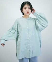 spoon store | ストライプバンドカラーシャツ(シャツ/ブラウス)