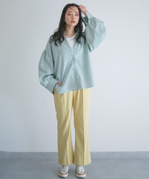 spoon store(スプーンストア)の「ストライプバンドカラーシャツ(シャツ/ブラウス・レディース・ピンク/ブルー/グリーン・フリー)」の19枚目の写真