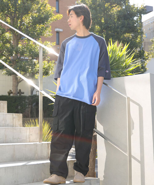 Champion（チャンピオン）の「Champion × BEAMS / 別注 Baseball T-shirt（Tシャツ/カットソー・メンズ・ブルー/グレー/ホワイト・L/M/S/XL）」の11枚目の写真