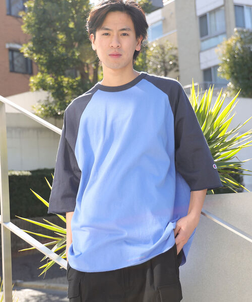 Champion（チャンピオン）の「Champion × BEAMS / 別注 Baseball T-shirt（Tシャツ/カットソー・メンズ・ブルー/グレー/ホワイト・L/M/S/XL）」の20枚目の写真